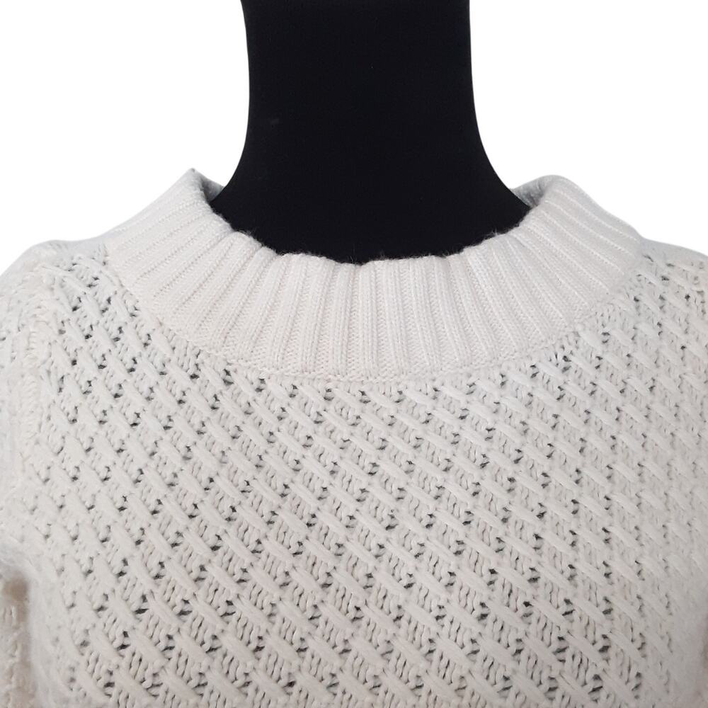 Talbots Fisherman Sweater Cream Womens 2 Cashmere Angora Wool - Picture 2 of 10